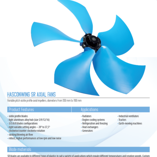 Datasheet - HW SR Sickle Profile Axial Fan - English 