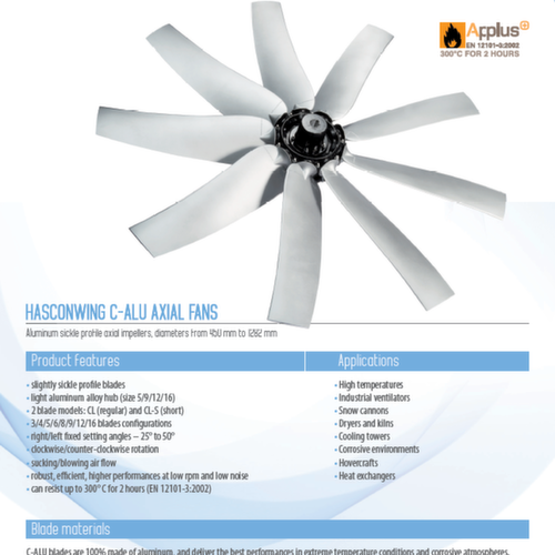 Datasheet - HW C-ALU Variable Pitch Sickle Axial Fan - English