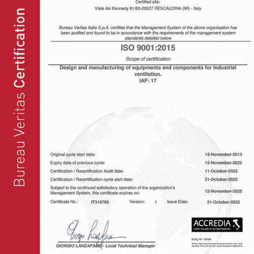 CERTIFICAZIONE ISO9001:2015